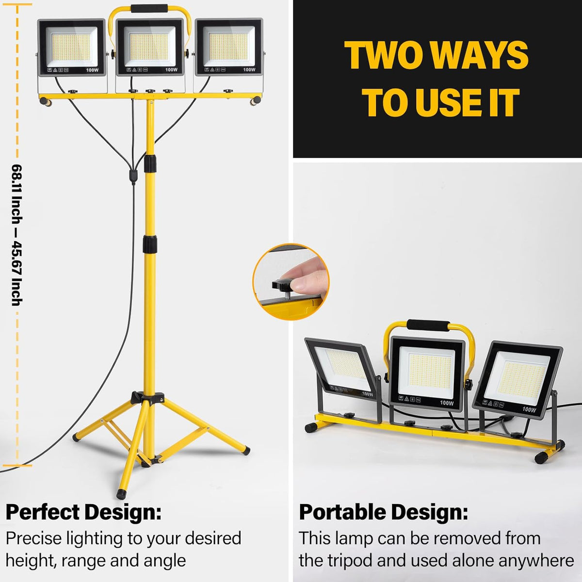 Nordic Hygge 31000 Lumen LED Work Lights with Stand