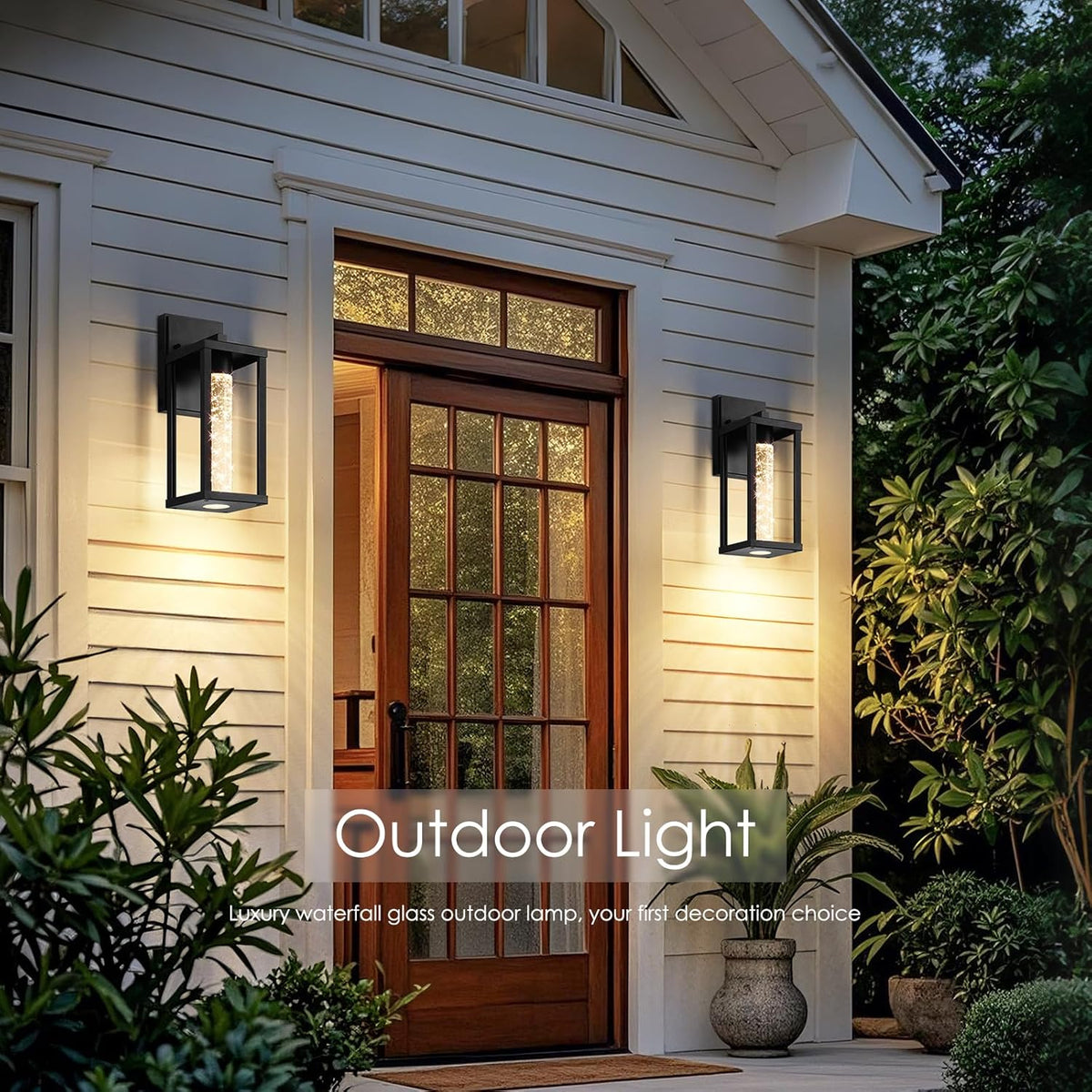Nordic Hygge Outdoor Wall Lights Fixture, 2-Pack