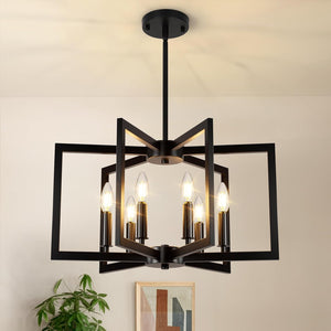 Open image in slideshow, Nordic Hygge 6-Light Black Chandelier
