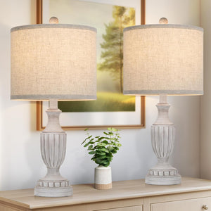 Open image in slideshow, Nordic Hygge Farmhouse Living Room Table Lamps Set of 2, Grey

