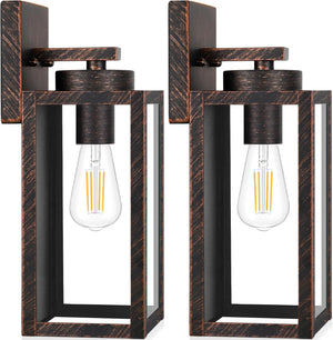 Open image in slideshow, Nordic Hygge 2-Pack Outdoor Wall Light Fixtures, Brown
