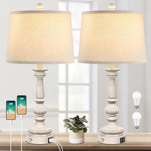 Open image in slideshow, Nordic Hygge 3-Way Dimmable Table Lamps Set of 2 Touch Control
