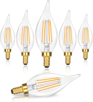 Open image in slideshow, Nordic Hygge Dimmable E12 LED Candelabra Bulb, 2700K, 6-Pack

