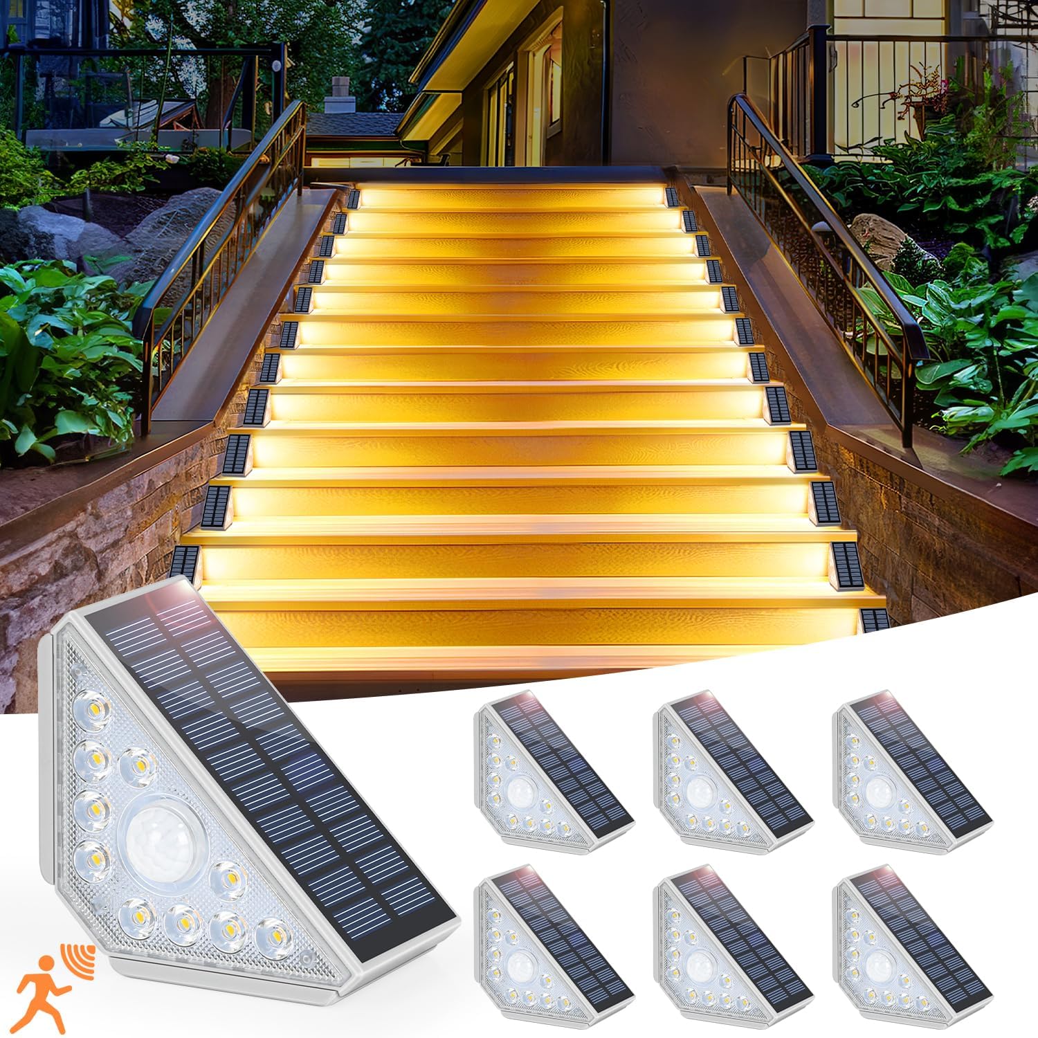 solar powered plant grow lights Nordic Hygge Solar Step Lights for Outside, Motion Sensor Outdoor Stai